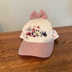 Disney Authentic Infant Minnie Mouse Glitter Hat with Bow Pink
